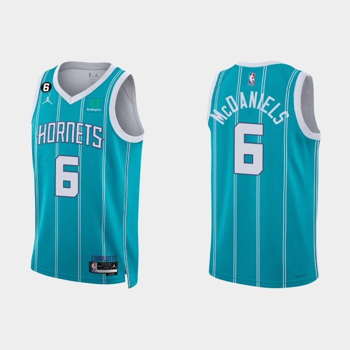 Charlotte Hornets #6 Jalen McDaniels Icon Edition Teal 2022-23 Jersey ...