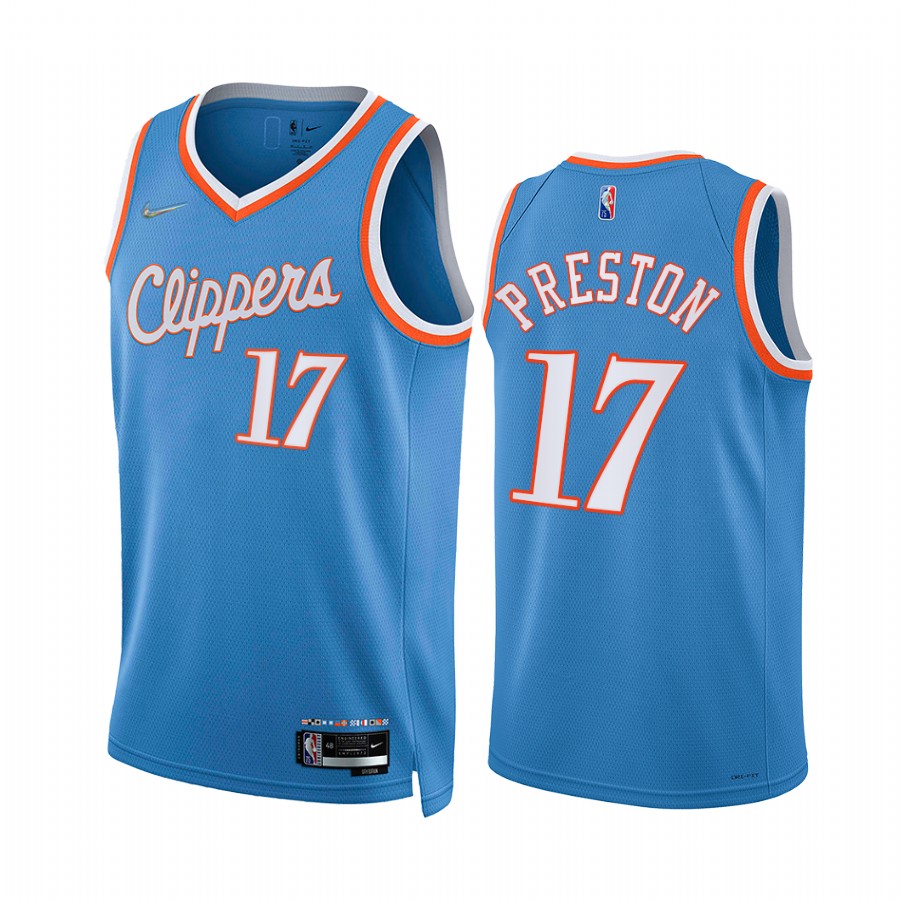 Clippers Jason Preston City Edition Blue 2021-22 Jersey 75th ...