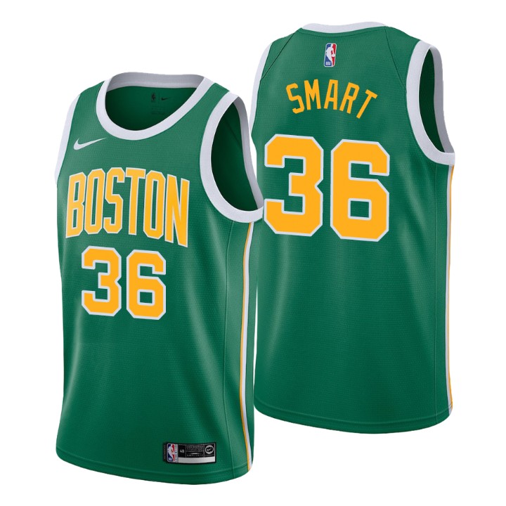 Men 2018-19 Boston Celtics #36 Marcus Smart Earned Green Swingman ...