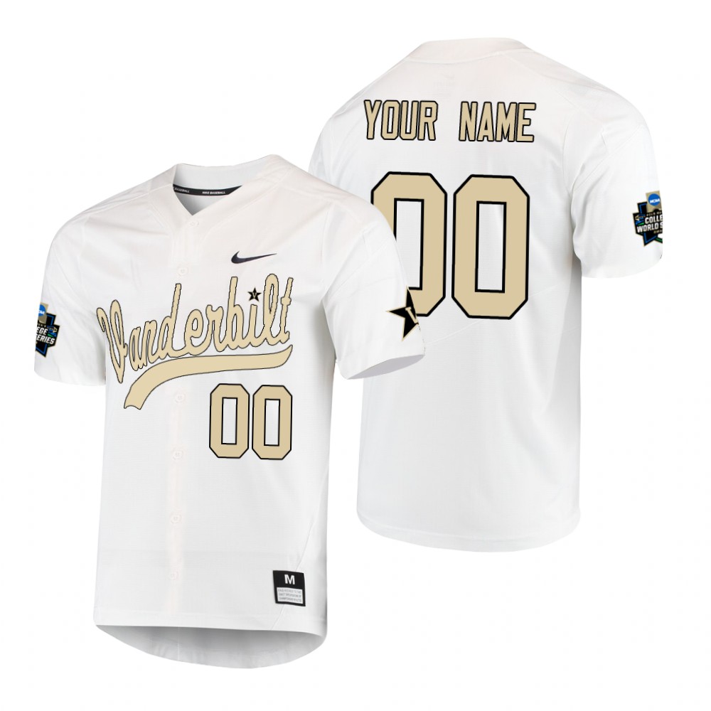 Vanderbilt Commodores Custom White College World Series Baseball Jersey ...